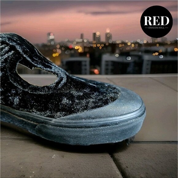 VANS Style 93 Mary Janes Black Crushed Velvet Shoes VN0A3XTJBMA - Women's Sz 9.5 - Picture 12 of 13